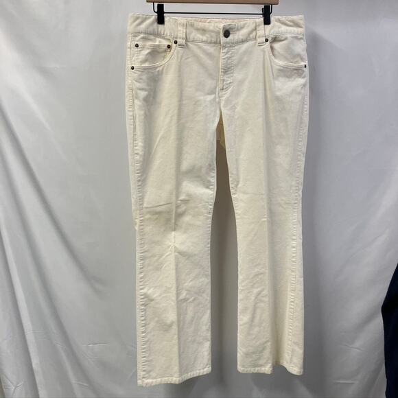 Tommy Hilfiger High Rise Corduroy Straight Leg Pants Womens 16 Off White… - Picture 2 of 16